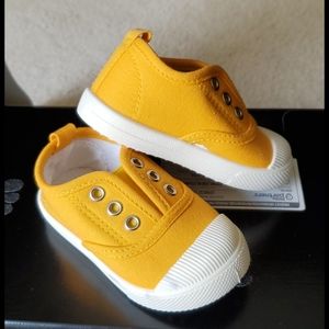 Yellow slip-on toddler sneakers